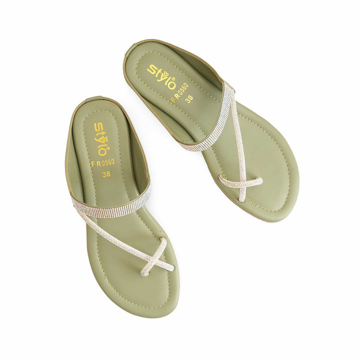 Olive Formal Chappal For Women FR0560