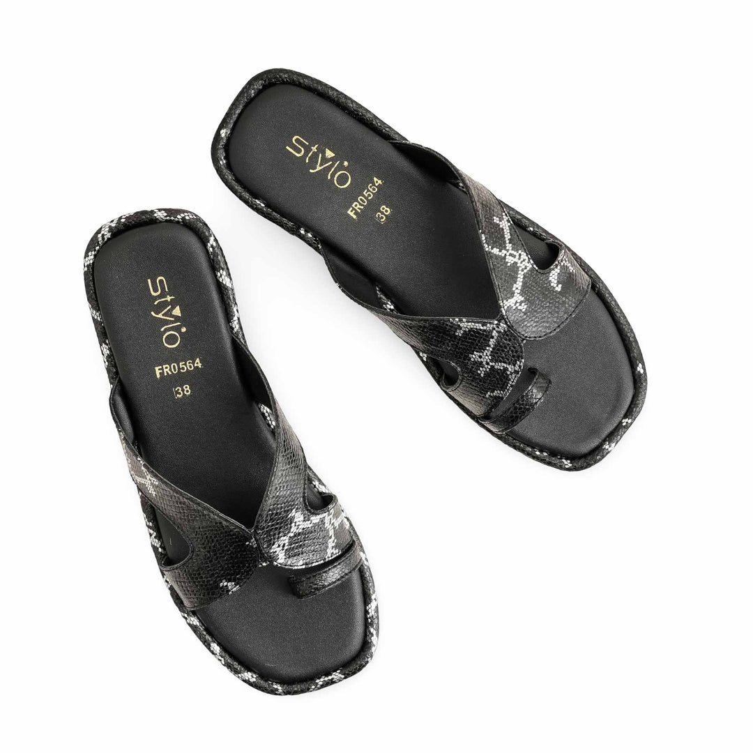 Black Formal Chappal For Ladies FR0564