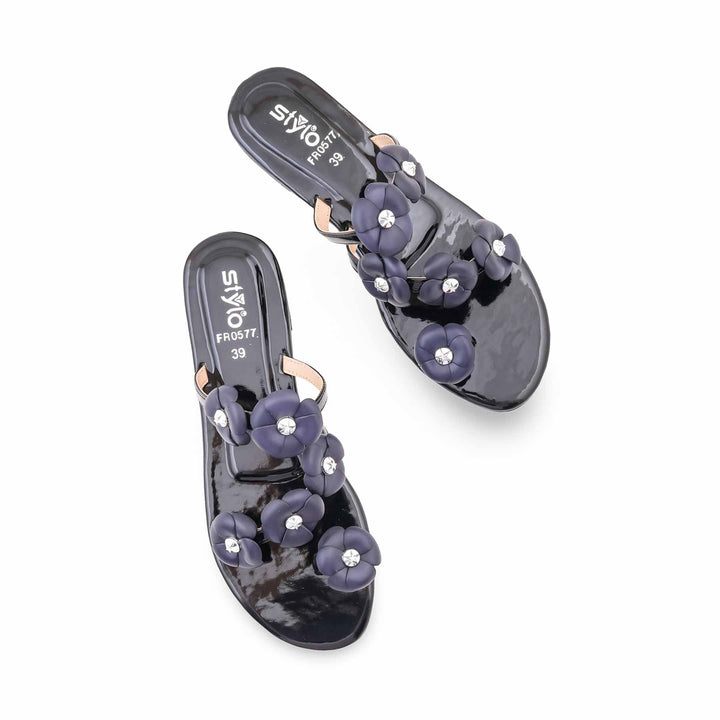 Black Formal Chappal For Ladies FR0577