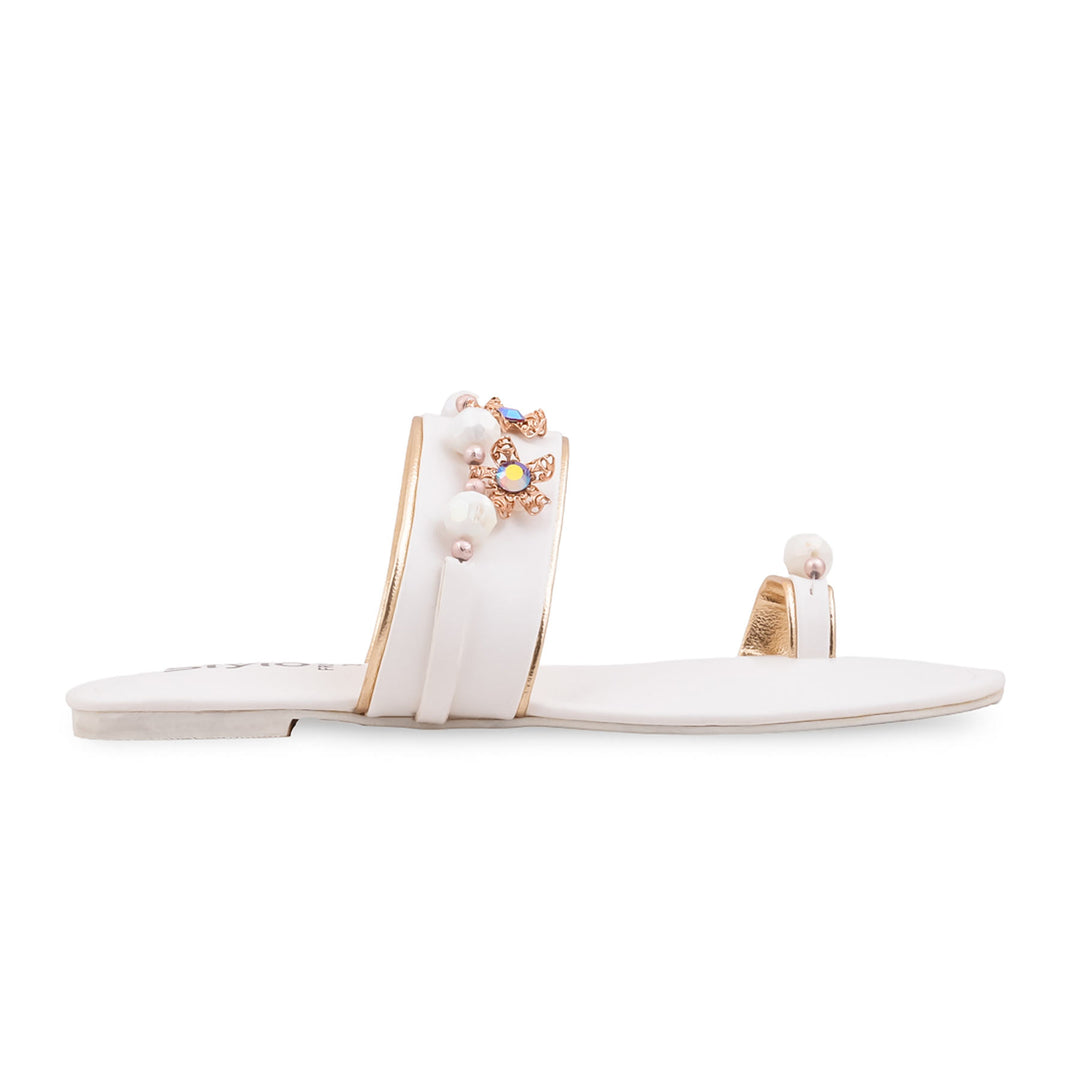 White Formal Chappal For Women FR0579