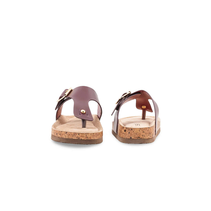 Burgundy Formal Chappal For Ladies FR0583