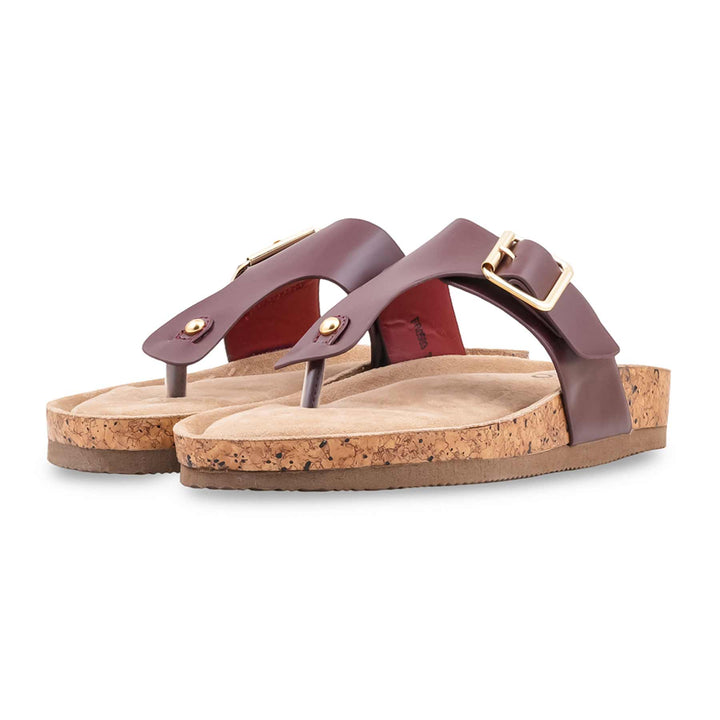 Burgundy Formal Chappal For Ladies FR0583