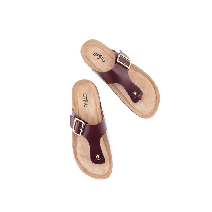 Burgundy Formal Chappal For Ladies FR0583