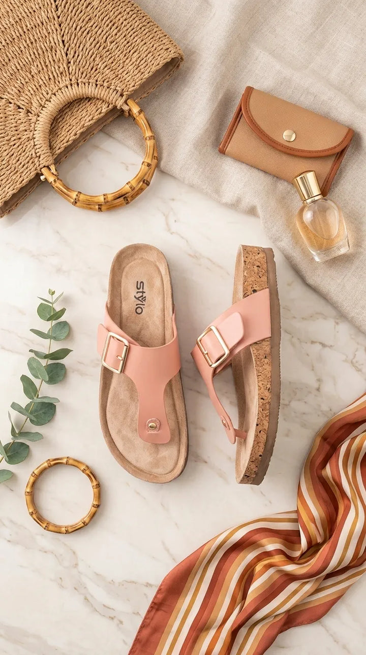 Pink Formal Chappal For Ladies FR0583