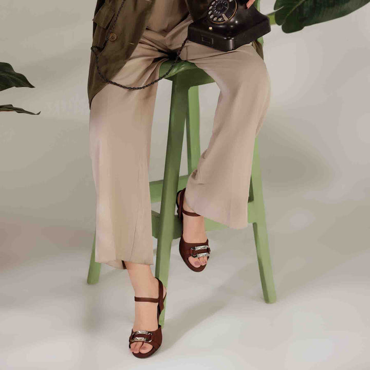 Brown Formal Sandal For Women FR5436