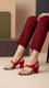 Maroon Formal Sandal For Women FR5460
