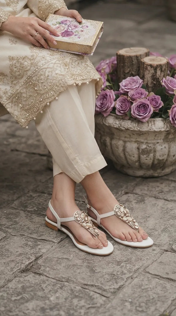 White Formal Sandal For Women FR5503