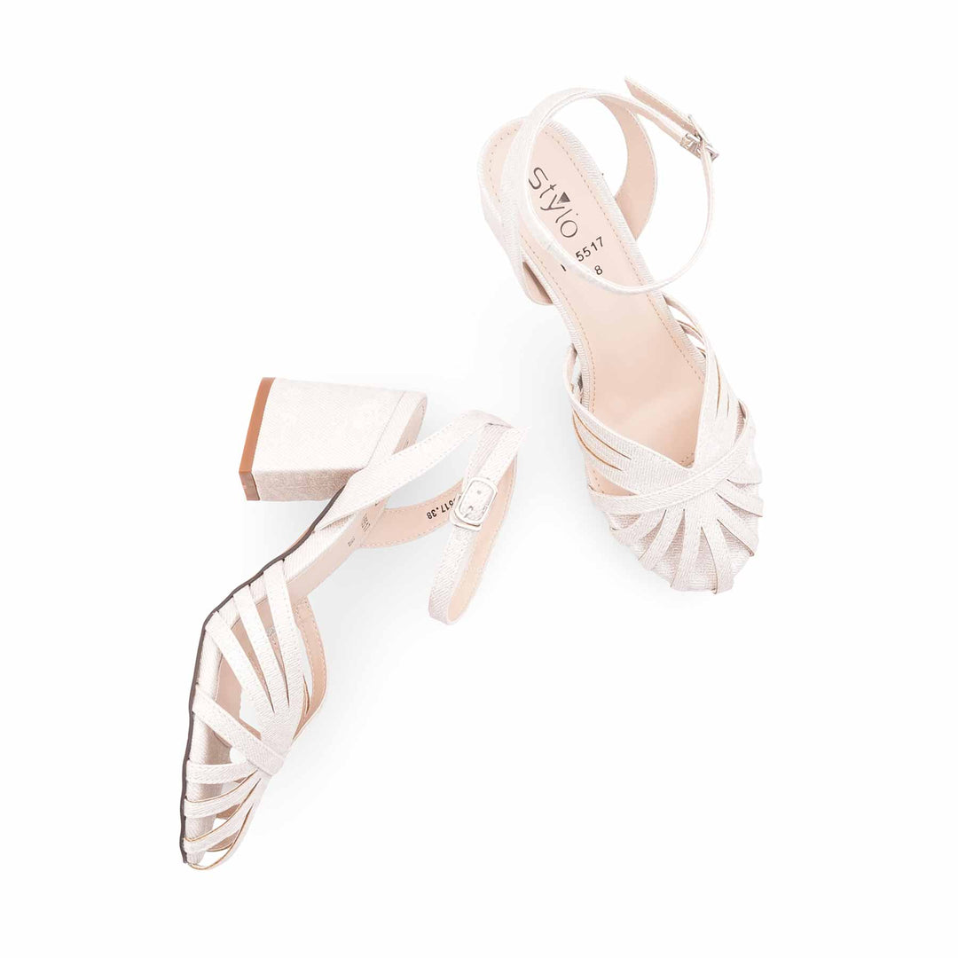 Cream Formal Sandal For Ladies FR5517