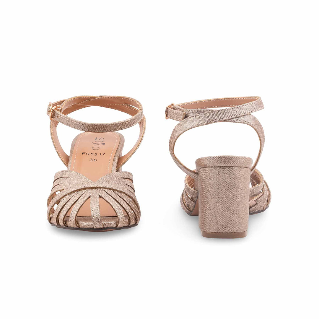 Golden Formal Sandal For Ladies FR5517