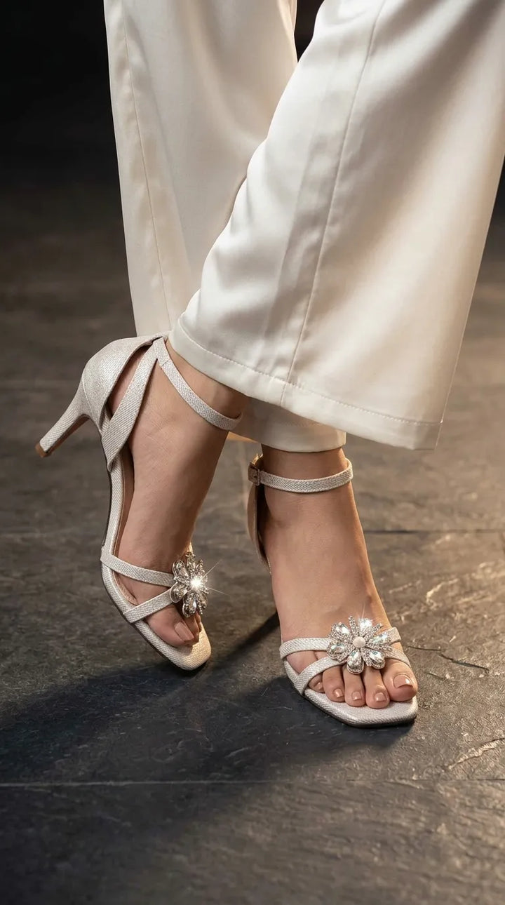 Cream Formal Sandal For Women FR5519