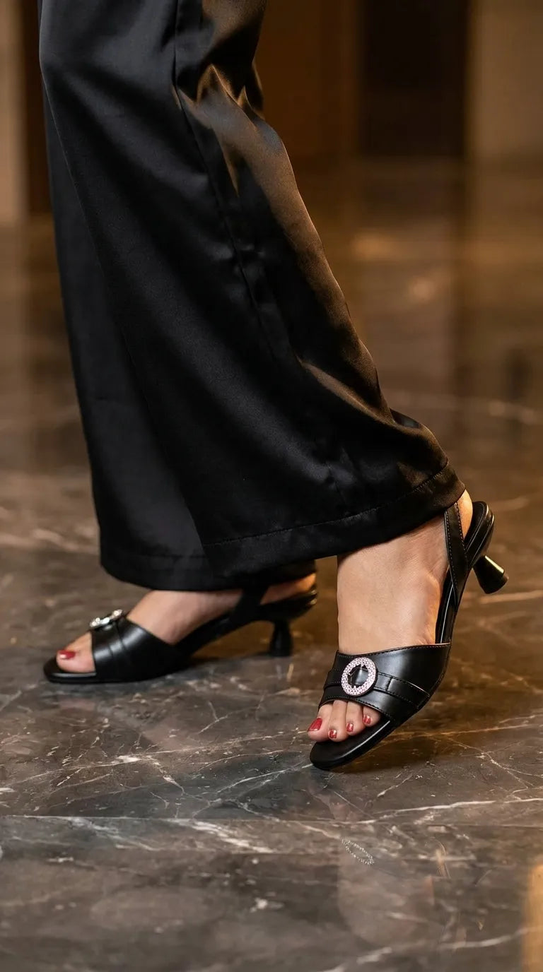 Black Formal Sandal For Women FR5520