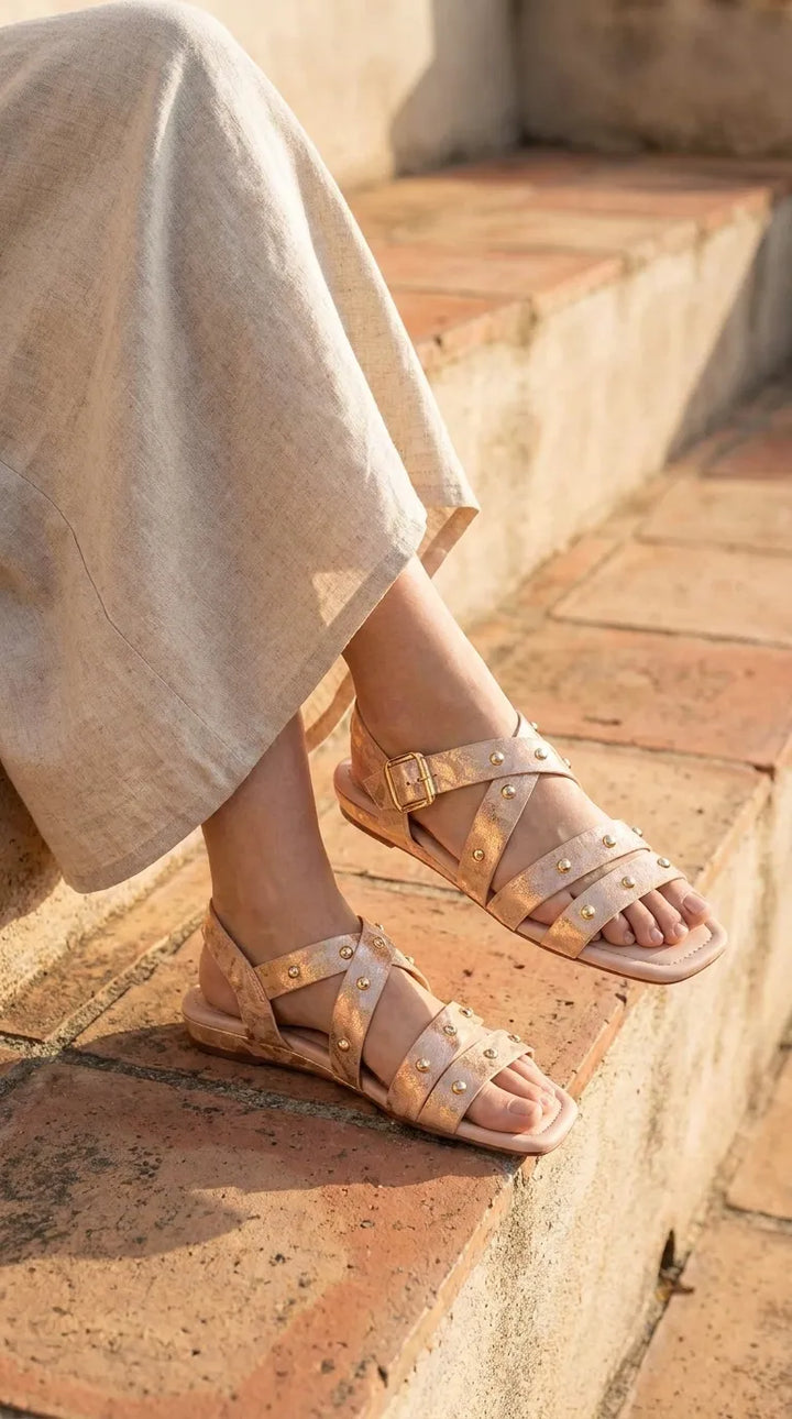 Golden Formal Sandal For Ladies FR5521
