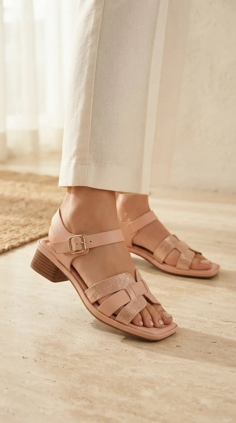 Peach Formal Sandal For Women FR5526