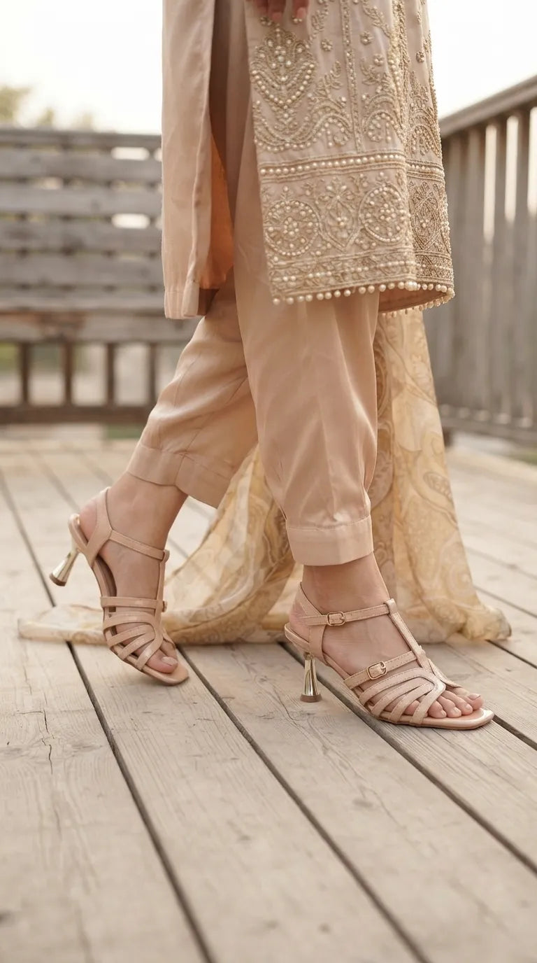 Beige Formal Sandal For Women FR5531
