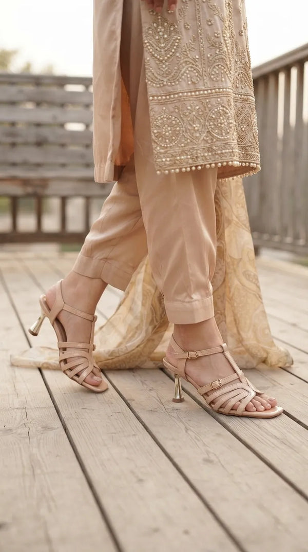 Beige Formal Sandal For Women FR5531