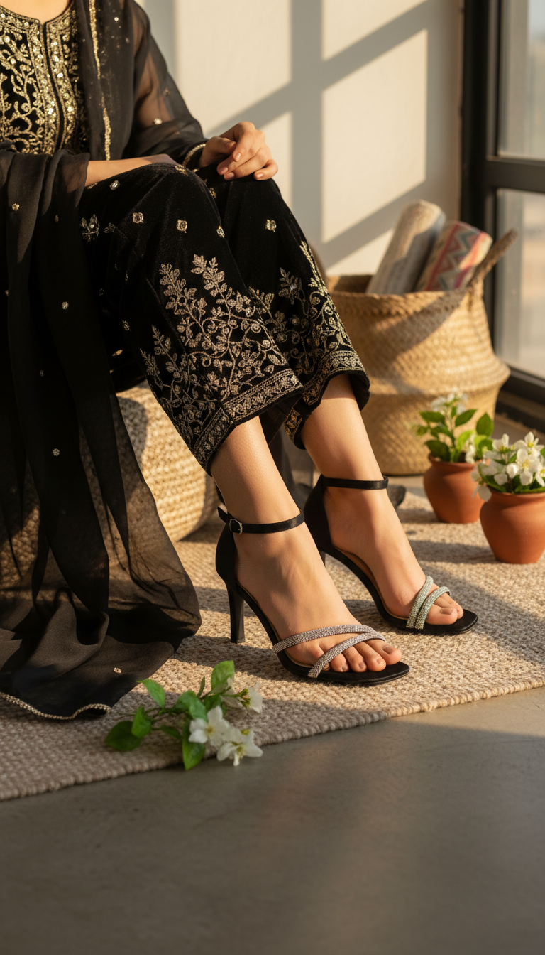 Black Formal Sandal For Ladies FR5532