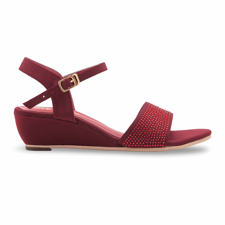 Maroon Formal Sandal For Ladies FR5535