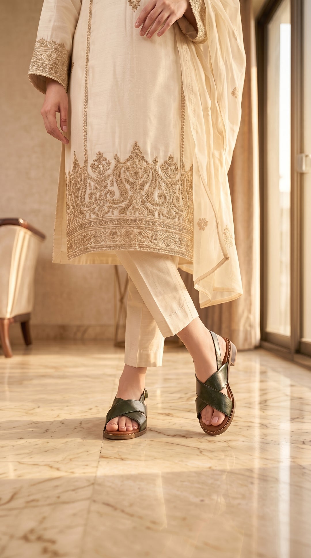 Olive Formal Women Sandal FR5536