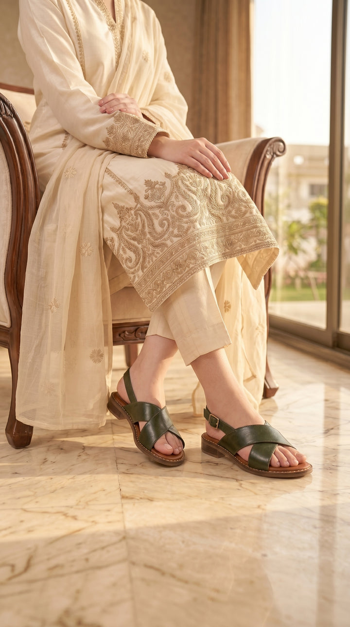 Olive Formal Women Sandal FR5536