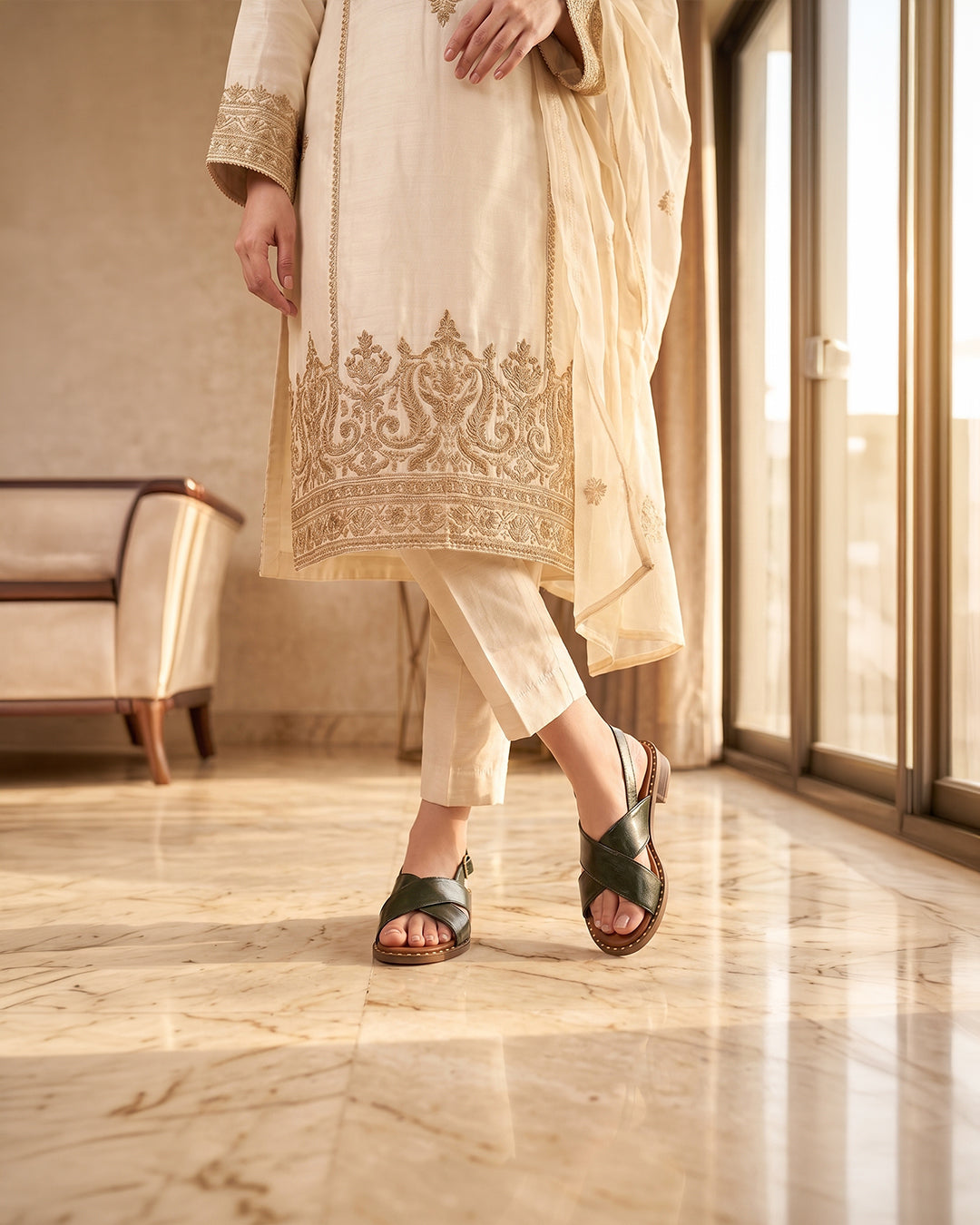 Olive Formal Women Sandal FR5536