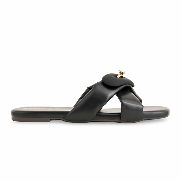 Black Formal Slipper For Women FR8296
