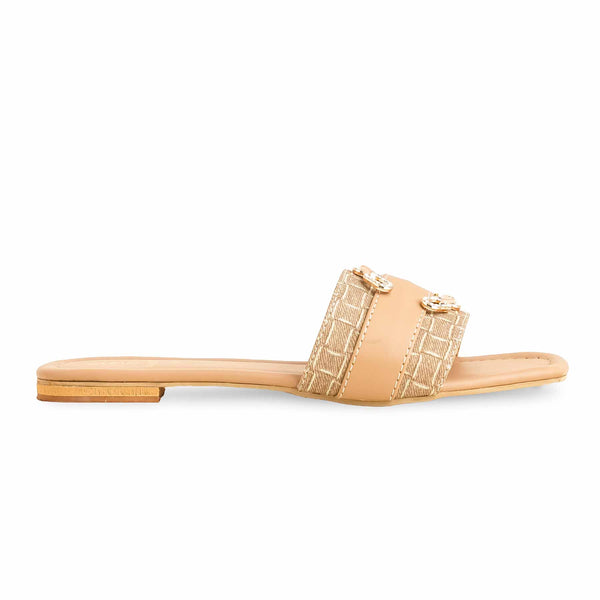 Beige Formal Slipper For Ladies FR8297