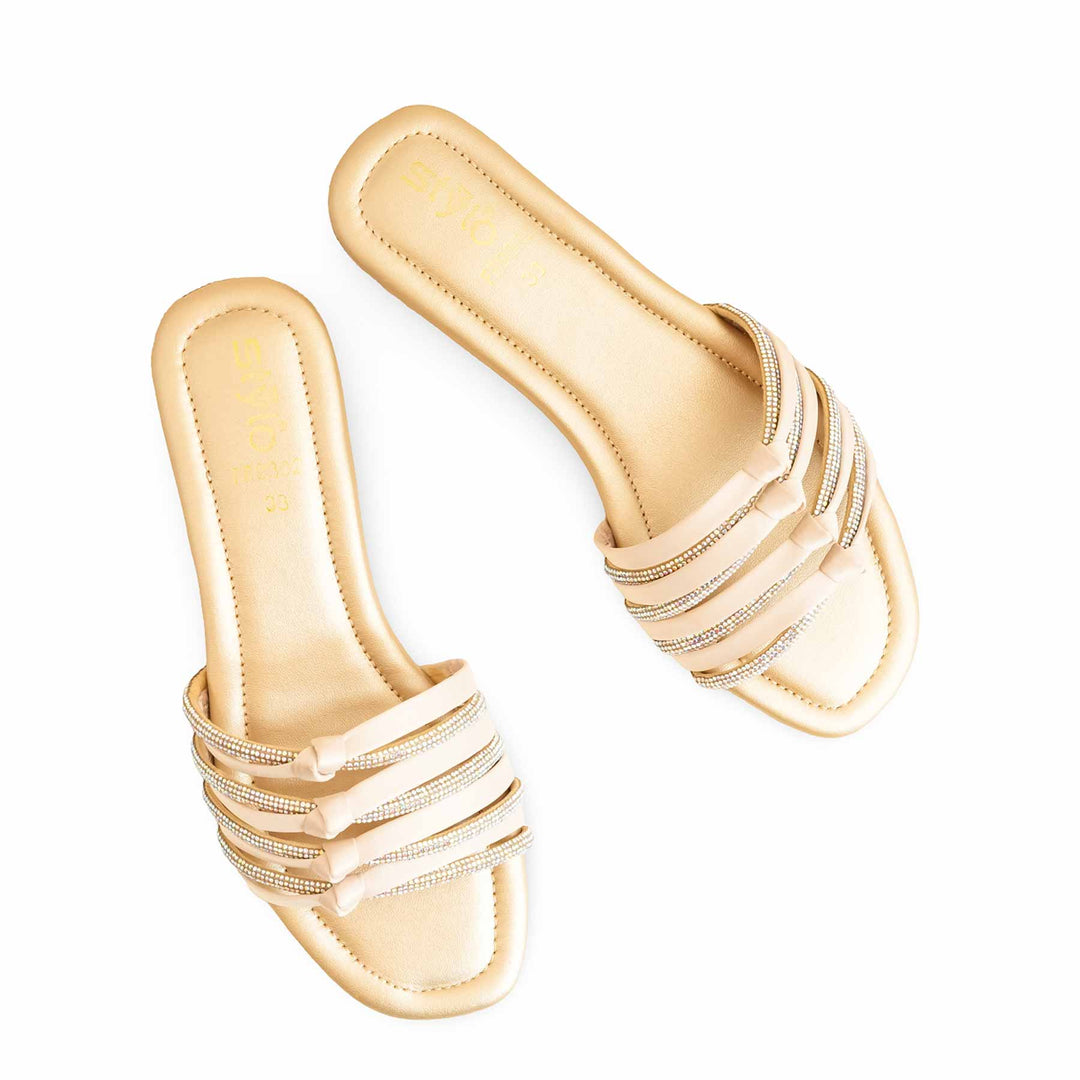 Golden Formal Slipper For Ladies FR8302