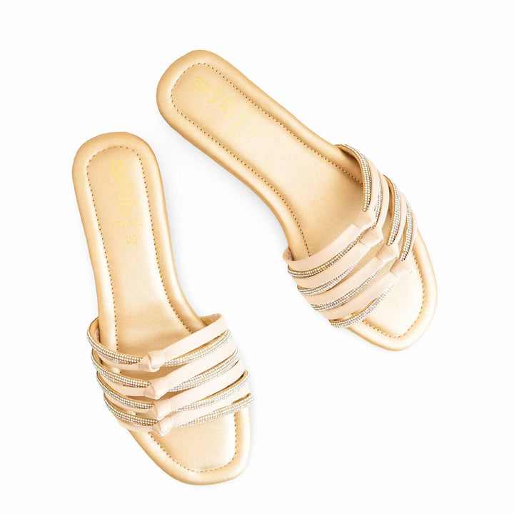 Golden Formal Slipper For Ladies FR8302