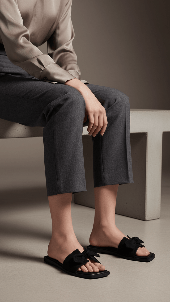 Black Formal Slipper For Ladies FR8322