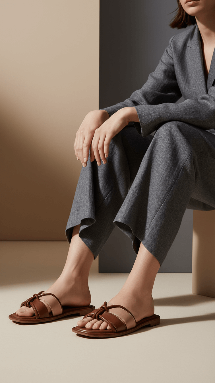 Brown Formal Slipper For Ladies FR8323