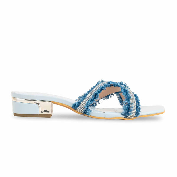 Sky Blue Formal Slipper For Women FR8324