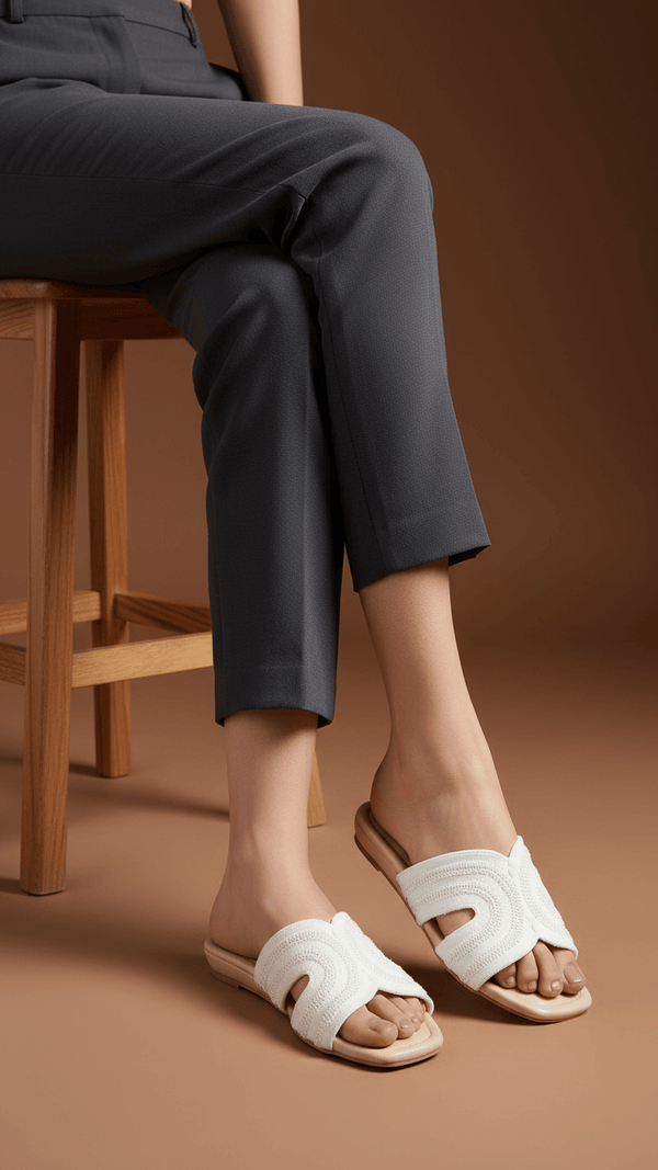 White Formal Slipper For Ladies FR8338