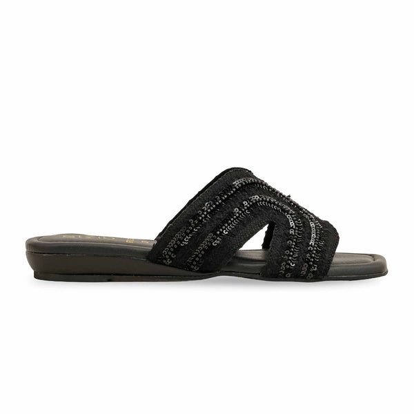 Black Formal Slipper For Ladies FR8338
