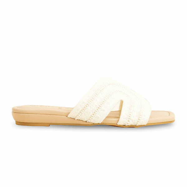 White Formal Slipper For Ladies FR8338