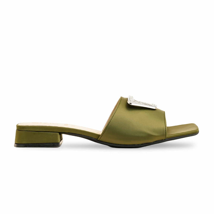 Olive Formal Slipper For Ladies FR8374