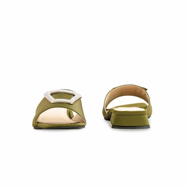 Olive Formal Slipper For Ladies FR8374