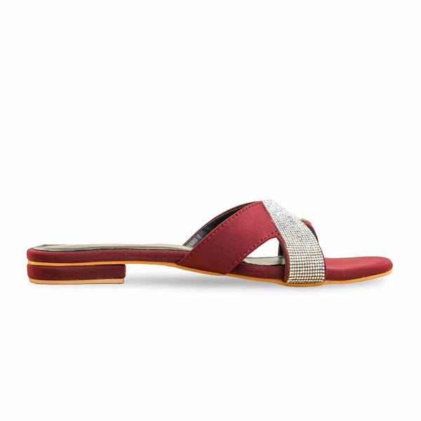 Maroon Formal Slipper For Women FR8397