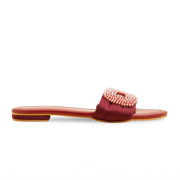Maroon Formal Slipper For Ladies FR8398
