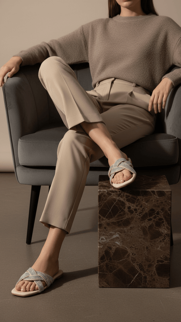 Cream Formal Slipper FR8399