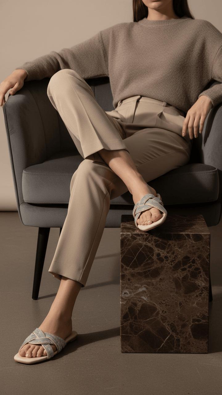 Cream Formal Slipper FR8399