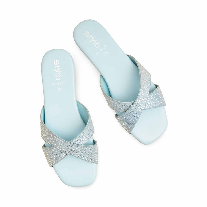 Sky Blue Formal Slipper For Women FR8409