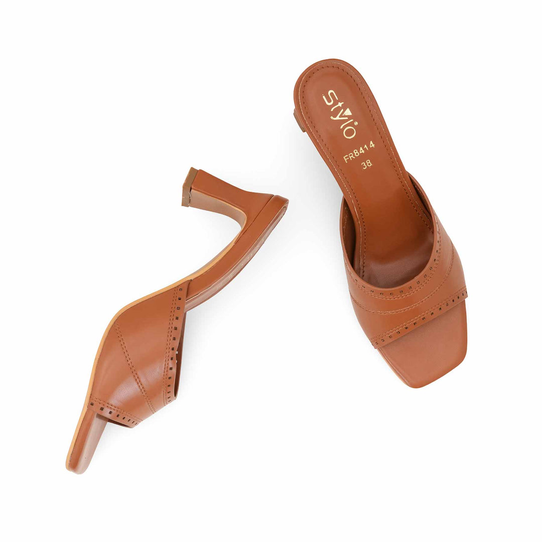 Tan Formal Slipper For Women FR8414