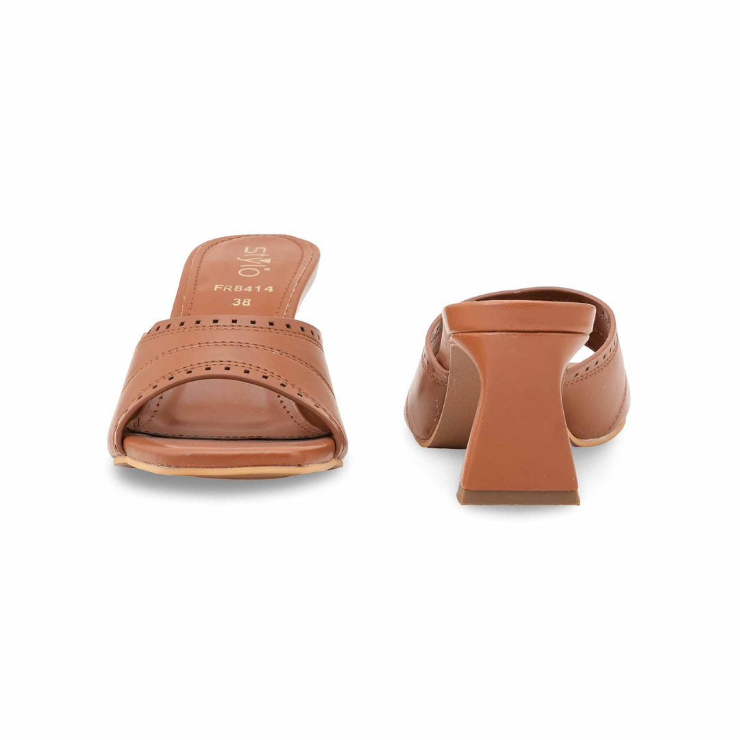 Tan Formal Slipper For Women FR8414