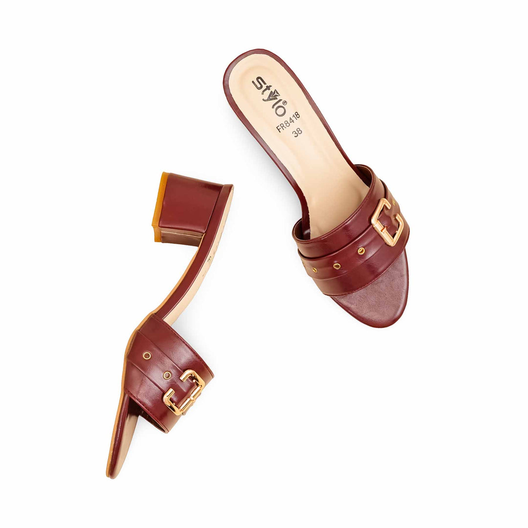 Maroon Formal Slipper For Women FR8418