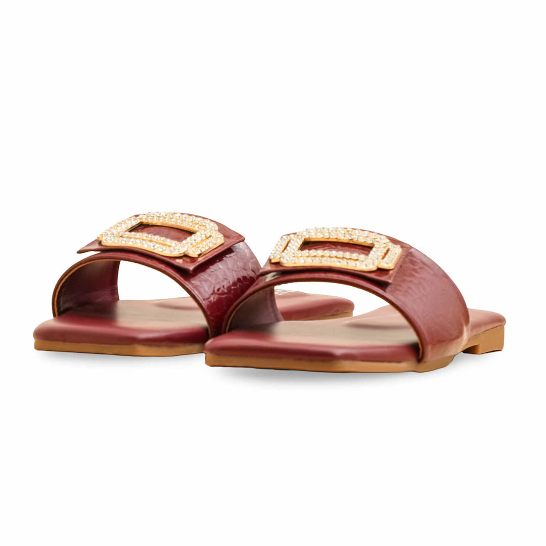 Maroon Formal Slipper For Ladies FR8419
