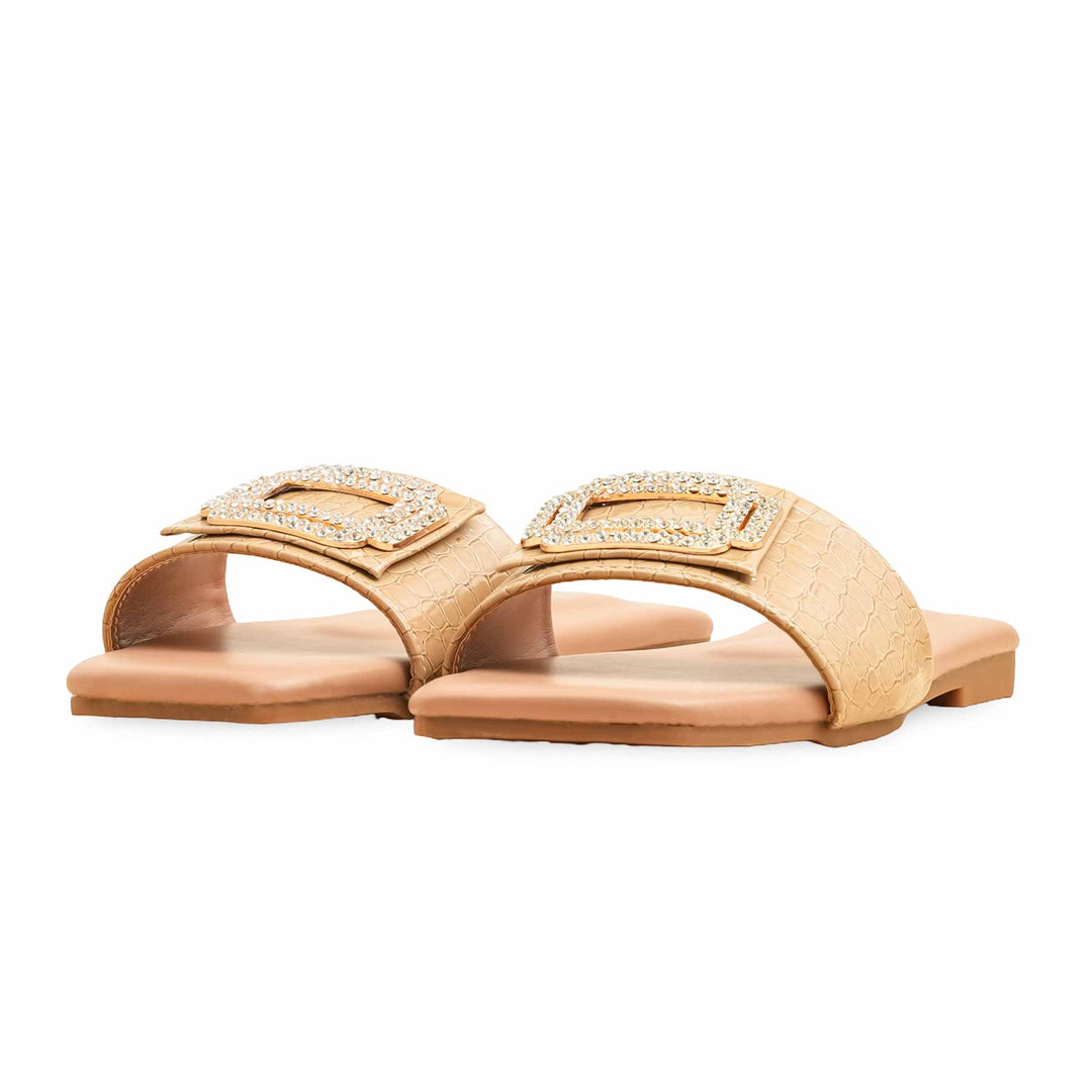 Beige Formal Slipper For Ladies FR8419