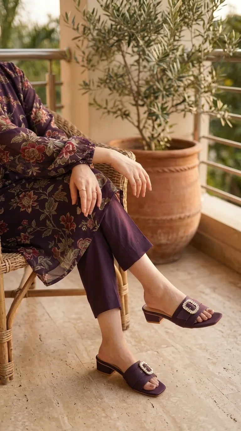Plum Formal Slipper For Ladies FR8421