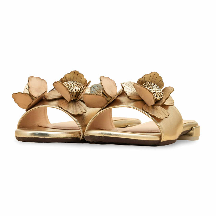 Golden Formal Slipper For Ladies FR8423