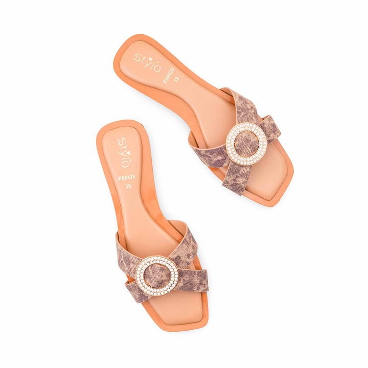 Beige Formal Slipper For Ladies FR8428