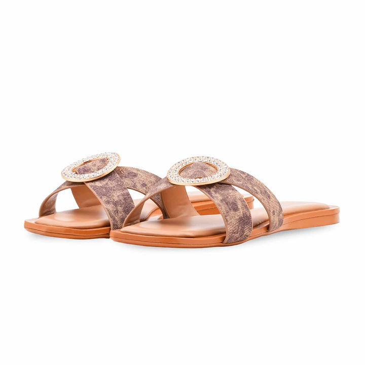Beige Formal Slipper For Ladies FR8428